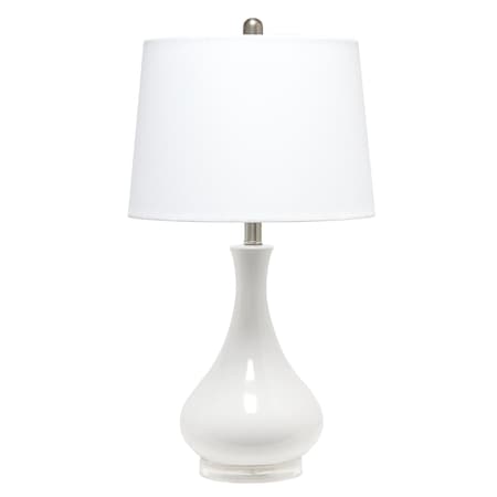 Lalia Home Droplet Table Lamp with Fabric Shade, White LHT-4005-WH